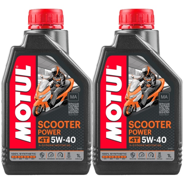 Set 2 Buc Ulei Motor Motul 4T Scooter Power 5W-40 1L 105958